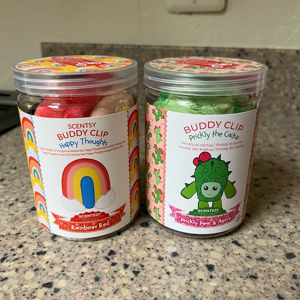 Scentsy Buddy Clip Duo - Rainbow Red and Prickly Pear Cactus